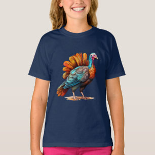 Künstlerisches farbenfrohes Truthahn-Erntedankfest T-Shirt