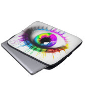 Künstlerisches farbiges Auge Laptopschutzhülle (Vorne Knopf)