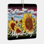 Künstlerisches Feld der Sonnenblumen Weihnachten Keramikornament (Rechts)