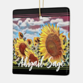 Künstlerisches Feld der Sonnenblumen Weihnachten Keramikornament (Links)