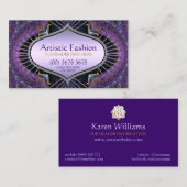Künstlerisches Fraktal Kunst Lila Visitenkarte (Vorne/Hinten)
