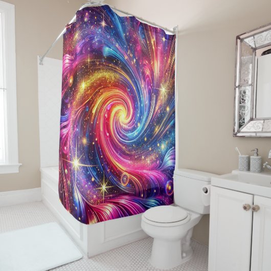Künstlerisches Galaxiedesign Duschvorhang (Beispiel)