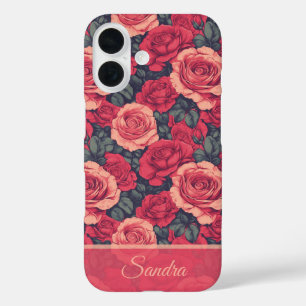 Künstlerisches Geburtstagsgeschenk Rose Floral Maß iPhone 16 Hülle