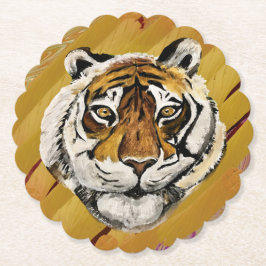 Künstlerisches Gesicht der Tigermalerei Untersetzer