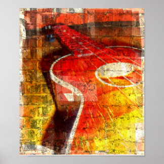 Künstlerisches Gitarrenposter Poster
