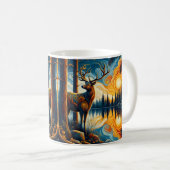 Künstlerisches Glasfensterhirsch Kaffeetasse (VorderseiteRechts)