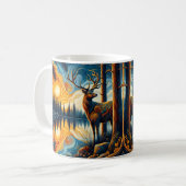Künstlerisches Glasfensterhirsch Kaffeetasse (Vorderseite Links)