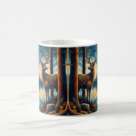 Künstlerisches Glasfensterhirsch Kaffeetasse (Mittel)
