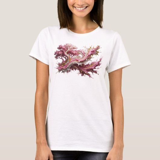 Künstlerisches Gold ABSTRACT ART Statement T-Shirt (Vorderseite)