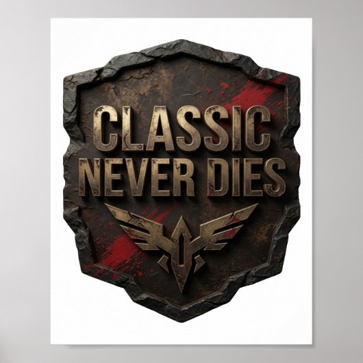 Künstlerisches Gold CLASSIC NEVER DIES Poster (Vorne)