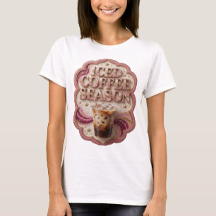 Künstlerisches Gold EISKAFFEE-ZEIT Künstlerisches T-Shirt