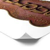 Künstlerisches Gold FABULOUS Statement Design Poster (Ecke)