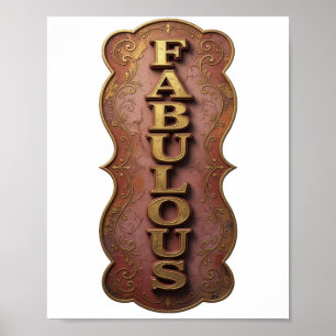 Künstlerisches Gold FABULOUS Statement Design Poster