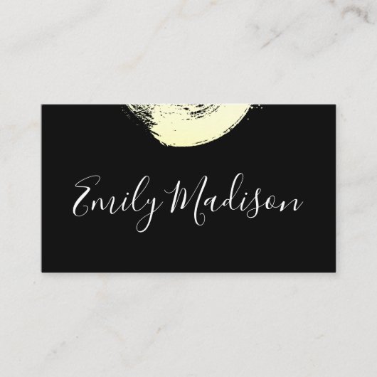 Künstlerisches Gold gebürstet (schwarz / weiß) Visitenkarte (Vorderseite)