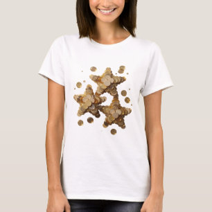Künstlerisches Gold GOLDEN STARS Slogan Design T-Shirt