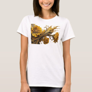 Künstlerisches Gold GOLDENE BLUMEN Shirt-Design T-Shirt