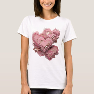 Künstlerisches Gold HEARTS OF LOVE Slogandesign T-Shirt