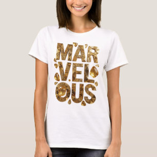 Künstlerisches Gold MARVELOUS Druck T-Shirt