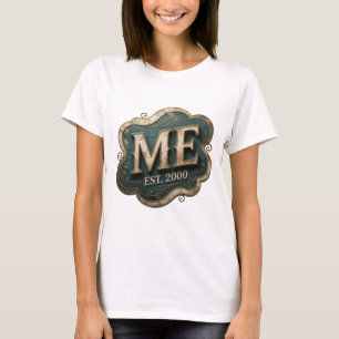 Künstlerisches Gold ME EST 2000 Bold Design T-Shirt