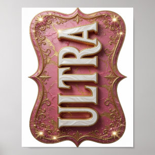 Künstlerisches Gold ULTRA Textdesign Poster