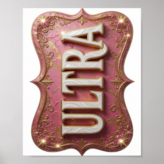 Künstlerisches Gold ULTRA Textdesign Poster (Vorne)