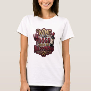 Künstlerisches Gold WEIN UND HUNDE BRINGEN MICH ZU T-Shirt