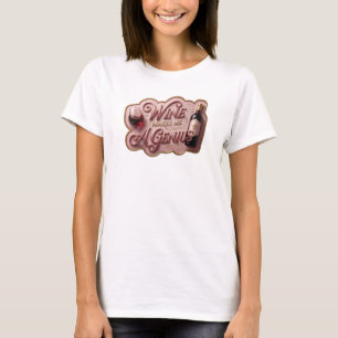 Künstlerisches Gold WINE MAKES ME A GENIUS Stateme T-Shirt