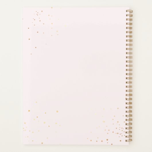 Künstlerisches Golden Pink Aquarell Salon Skript Planer (Rückseite)