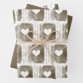 Künstlerisches Goldenes Herz Zeichne Familie Weihn Geschenkpapier Set (Beispiel)