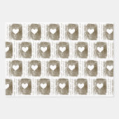 Künstlerisches Goldenes Herz Zeichne Familie Weihn Geschenkpapier Set (Vorderseite)