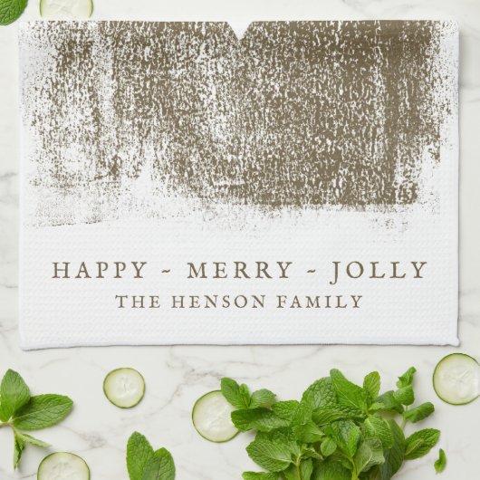 Künstlerisches Goldenes Herz Zeichne Familie Weihn Geschirrtuch (Gefaltet)