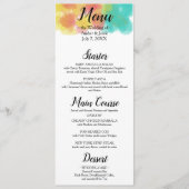 Künstlerisches Gouache Watercolor Wedding Menu Menükarte (Vorderseite)