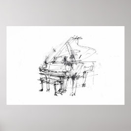 Künstlerisches Grand Piano Portrait - Premium Poster