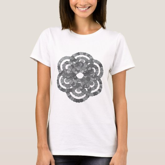Künstlerisches Grau STARS BOWLING Statement Design T-Shirt (Vorderseite)