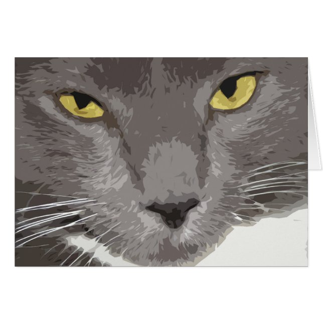 Künstlerisches graues Katzen-Gesicht (Vorderseite (Horizontal))