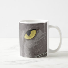 Künstlerisches graues Katzen-Gesicht Kaffeetasse