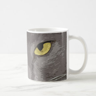 Künstlerisches graues Katzen-Gesicht Kaffeetasse