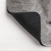 Künstlerisches graues Katzen-Gesicht Mousepad (Ecke)