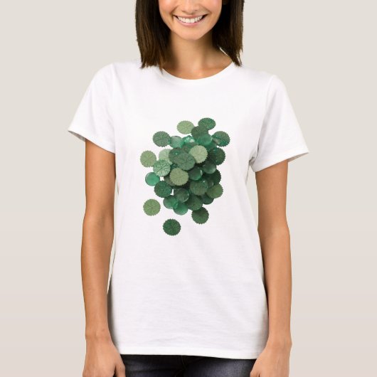 Künstlerisches Grün GRÜNE BLÄTTER Text Design T-Shirt (Vorderseite)