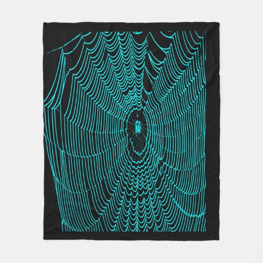 Künstlerisches Halloween-Cobweb-Doodle auf Türki Fleecedecke (Vorderseite)