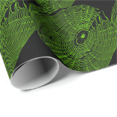Künstlerisches Halloween-Kobweb-Doodle in Grün Geschenkpapier (Rolleneckpunkt)