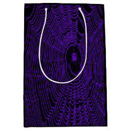 Künstlerisches Halloween-Kobweb-Doodle in Lilac Mittlere Geschenktüte