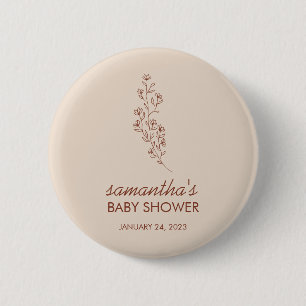 Künstlerisches handgezeichnetes Babyshower-Skript  Button