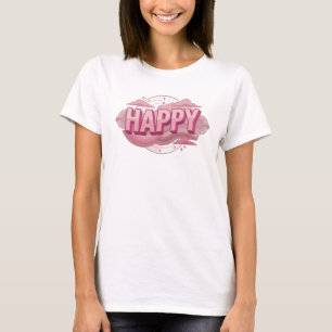 Künstlerisches HAPPY 2D Originaldesign T-Shirt