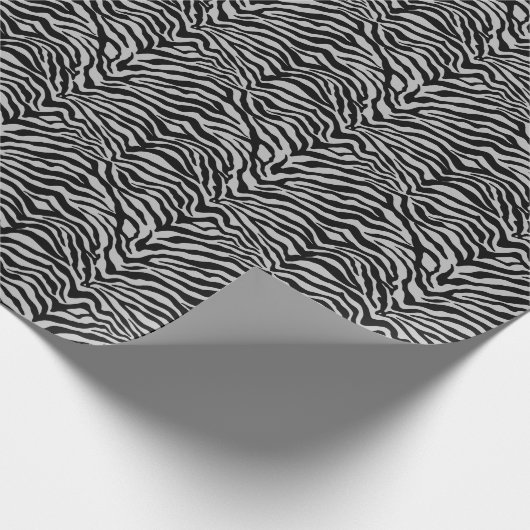 Künstlerisches hellgraues schwarzes Zebra-Druckmus Geschenkpapier (Ecke)
