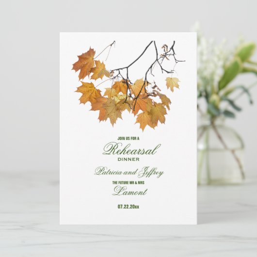 Künstlerisches Herbstfest lässt Hochzeitsessen Pro Einladung (Stehend Vorderseite)