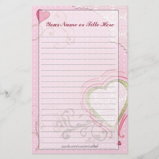 Künstlerisches Herz-Briefpapier Briefpapier (Vorderseite)