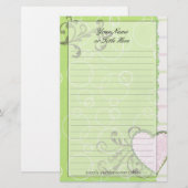 Künstlerisches Herz-Briefpapier Briefpapier (Vorne/Hinten)