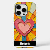Künstlerisches Herz mit Textur und Personalisierte Case-Mate iPhone Hülle (Rückseite)