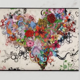 künstlerisches Herz Postkarte